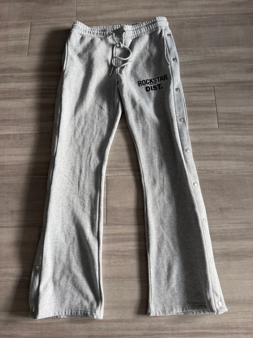 Mens Gray Snap-Front Rip-away Jogger Pants (XL) Skinny